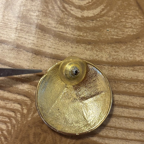 Vintage 80s Enamel Modern Metropolis Geometric Post Pierced Earrings - Picture 6 of 6